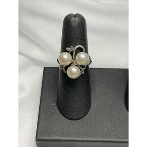 Gorgeous Vintage Stauer Sterling Silver Triple Peral